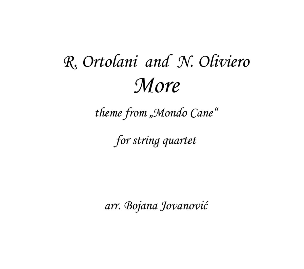 More Riz Ortolani Sheet music