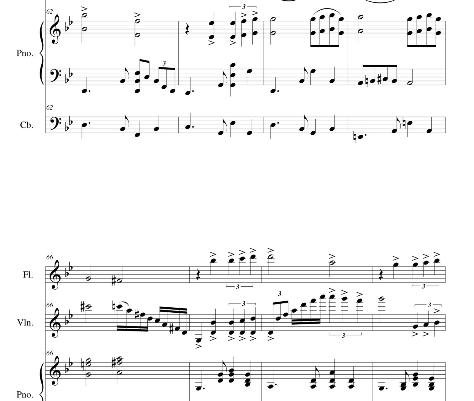 Por Una Cabeza Carlos Gardel Sheet Music Flute Violin Piano Contrabass