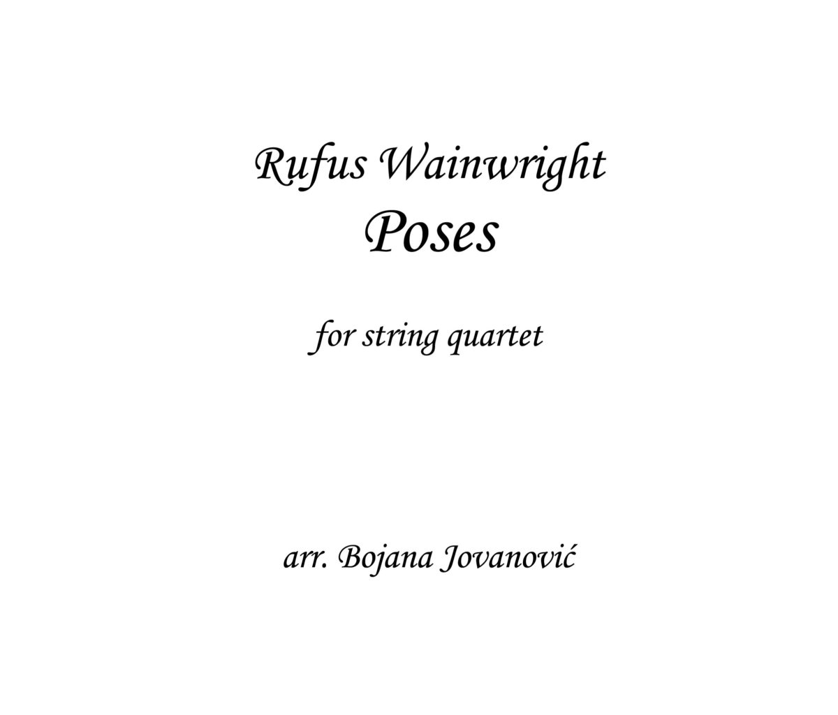 Poses Rufus Wainwright Sheet music