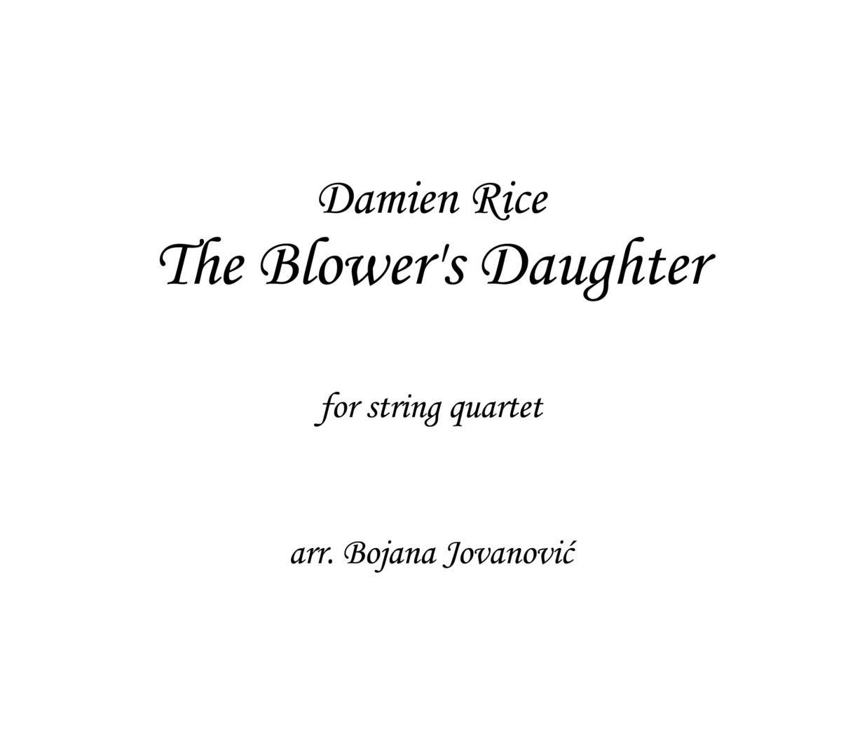 The Blower's daughter Damien Rice Sheet music