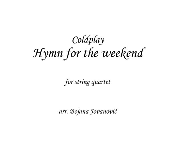 Hymn for the weekend Coldplay Sheet music