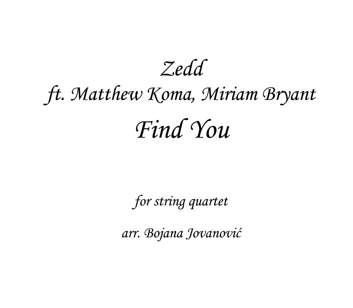 Find you Zedd Sheet music