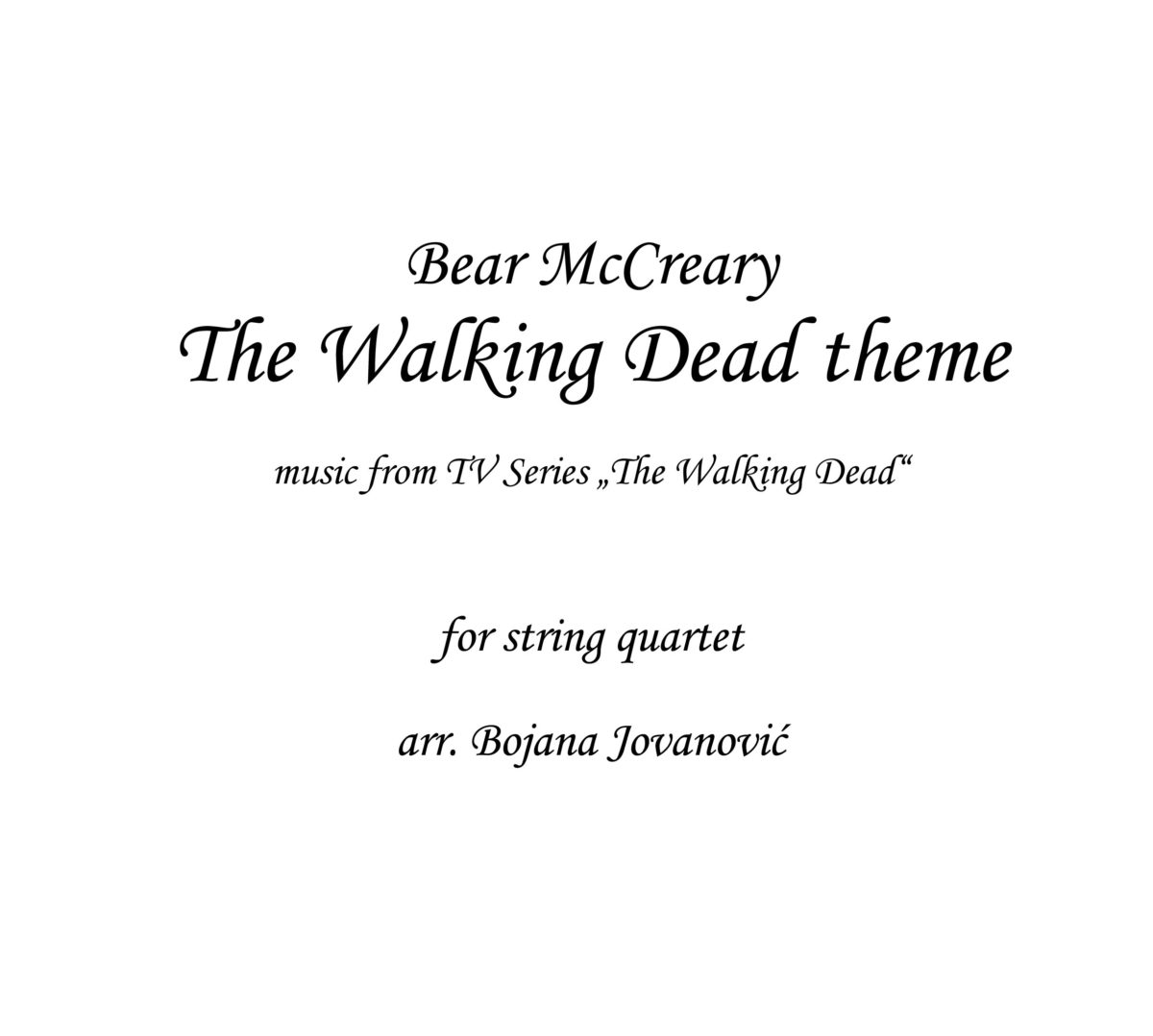 The Walking Dead theme Sheet music