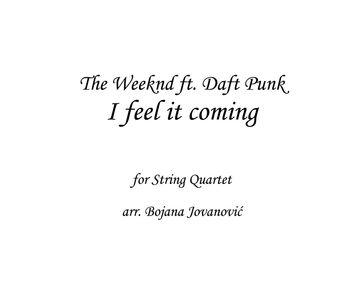 I feel it coming The Weeknd Sheet music