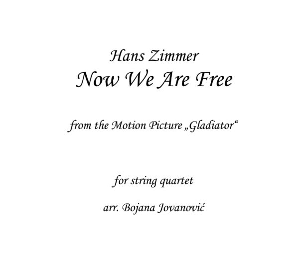 Now We Are Free Hans Zimmer Sheet music