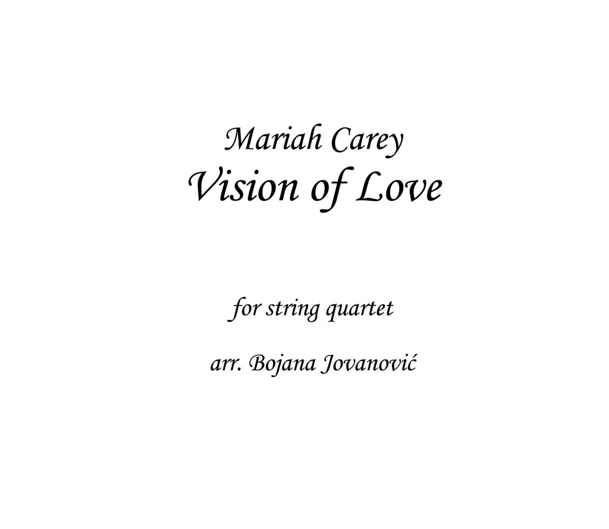Vision of Love Mariah Carey Sheet music