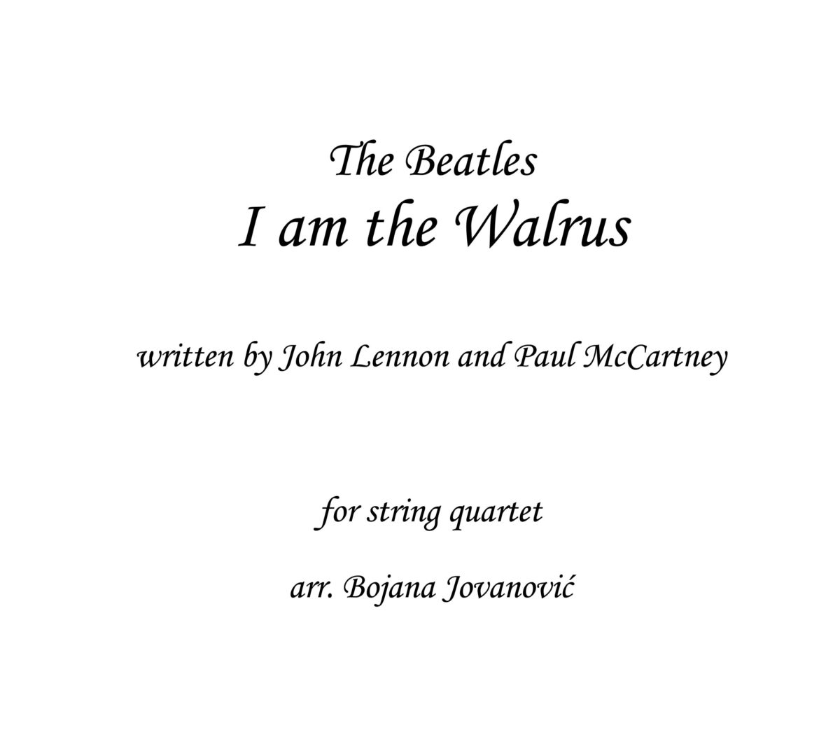 I am the Walrus The Beatles Sheet music