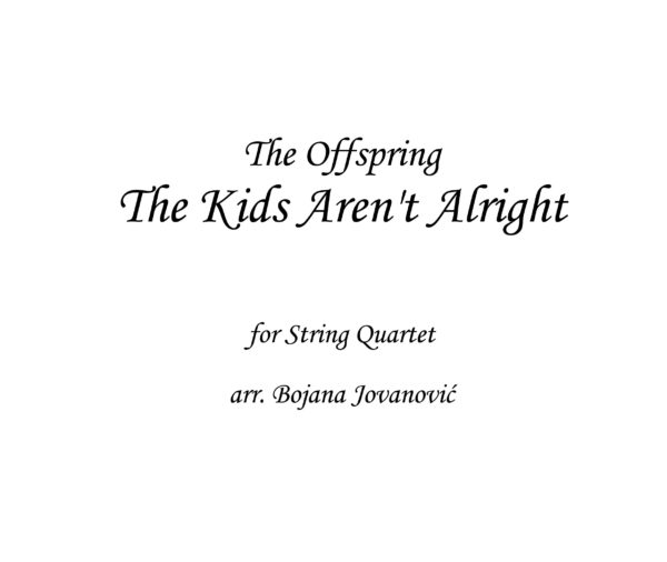 The Kids Aren't Alright The Offspring Sheet music