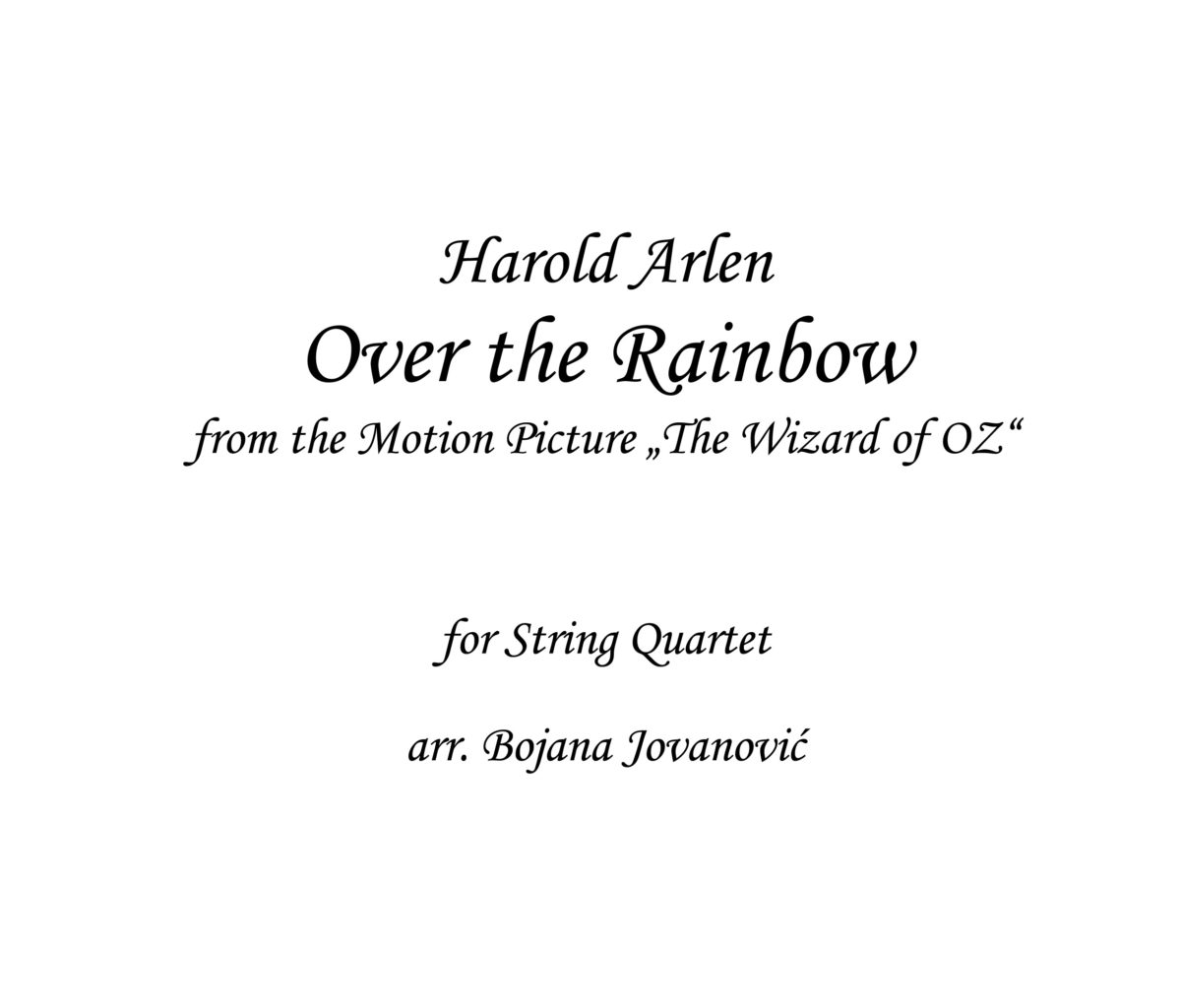 Over the rainbow Harold Arlen Sheet music