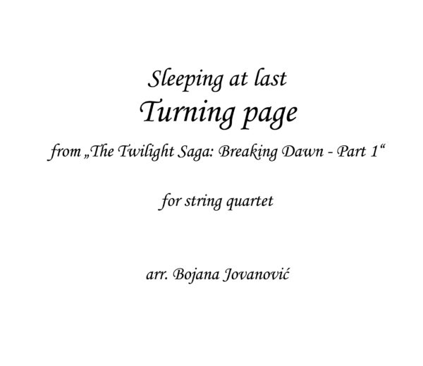 Turning page Sleeping at last Sheet music