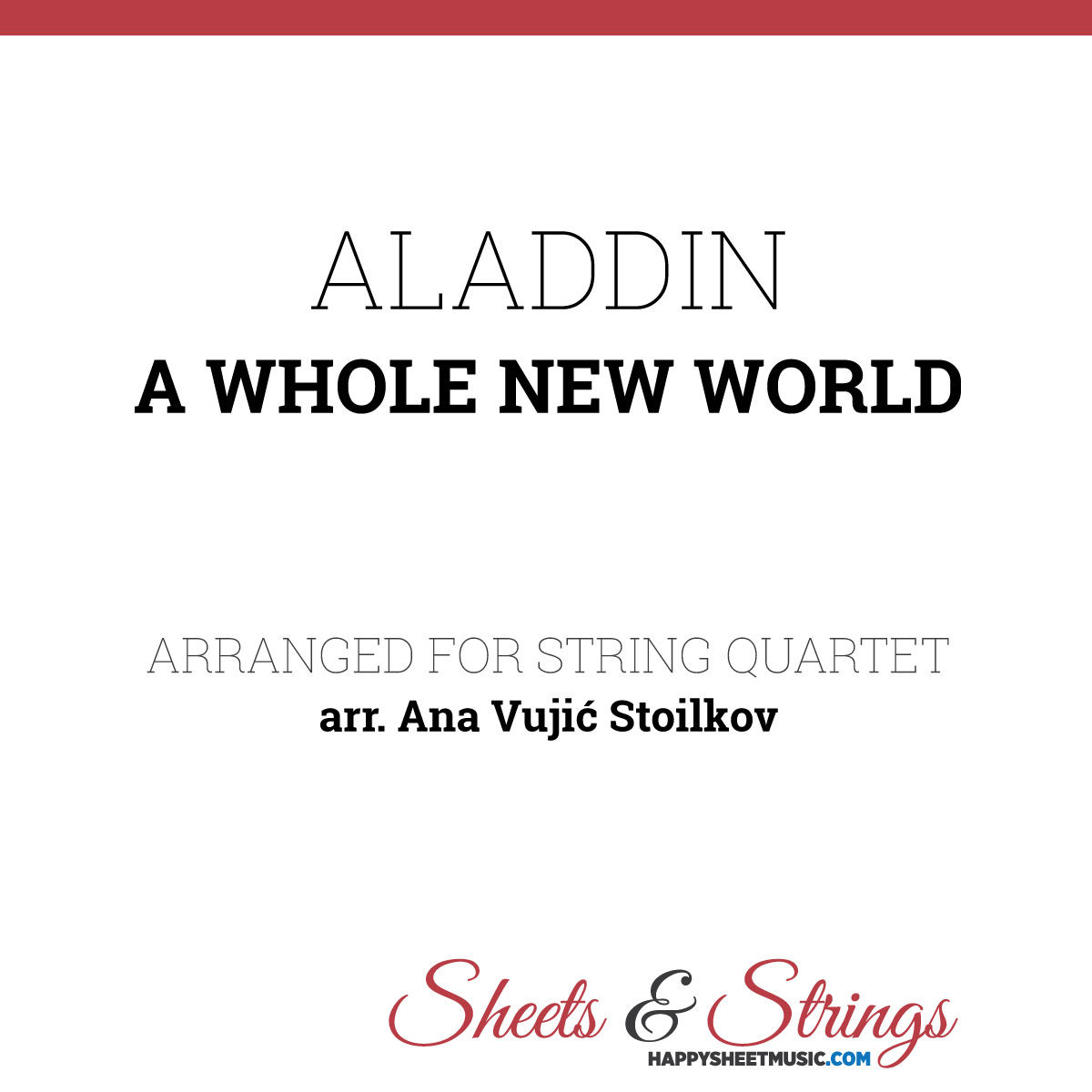 Aladdin - A whole new world Sheet Music for String Quartet