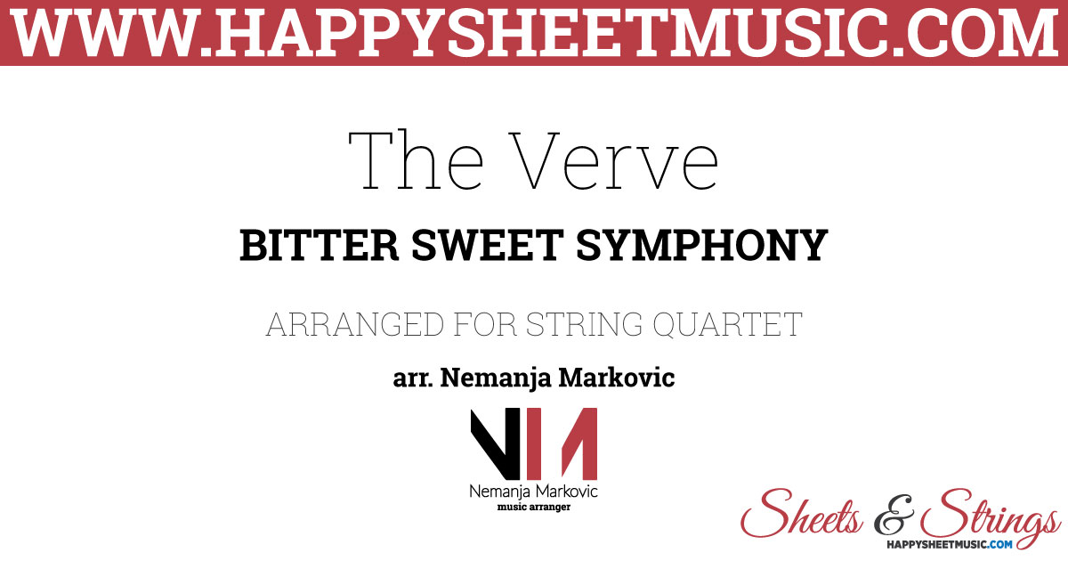 The Verve Bitter Sweet Symphony Sheet Music For String Quartet